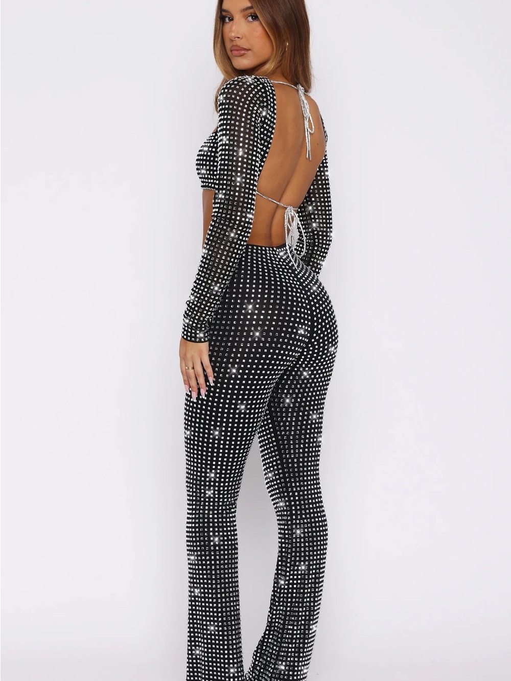 BNWT White Fox Boutique Black Embellished Two-Piece Set - Picture 2 of 8